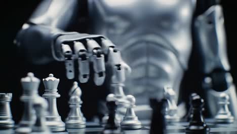 a robotic hand strategically moves chess pieces on a board, highlighting the intersection of technology and classic gameplay in a unique display of intelligence
