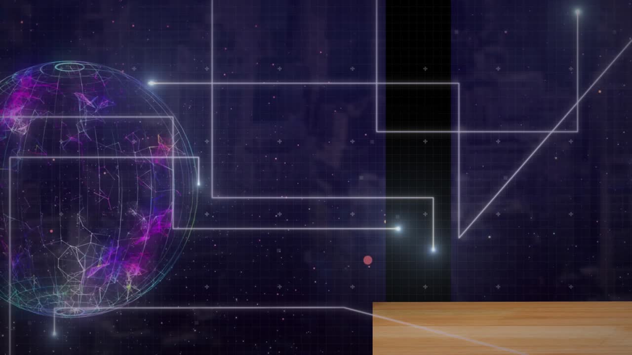 Animation of data processing over globe