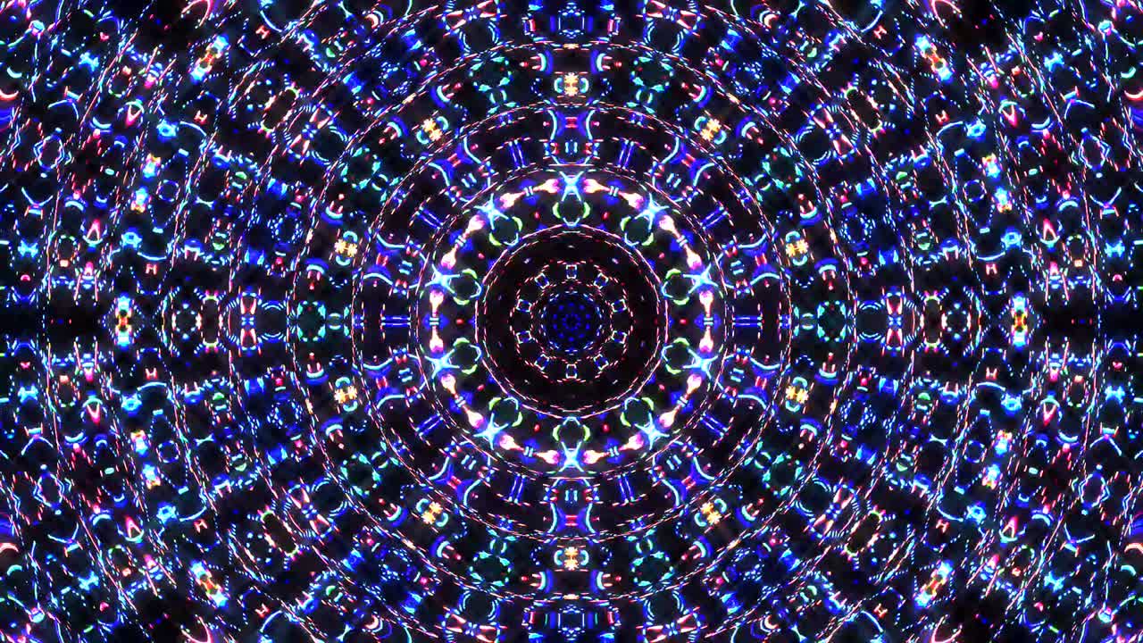 abstract caleidoscopio brillante hermosa línea roja azul movimiento suave con movimiento de luz brillante