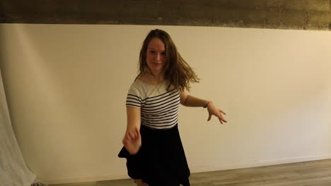 slow motion talented teenage female dancer dancing