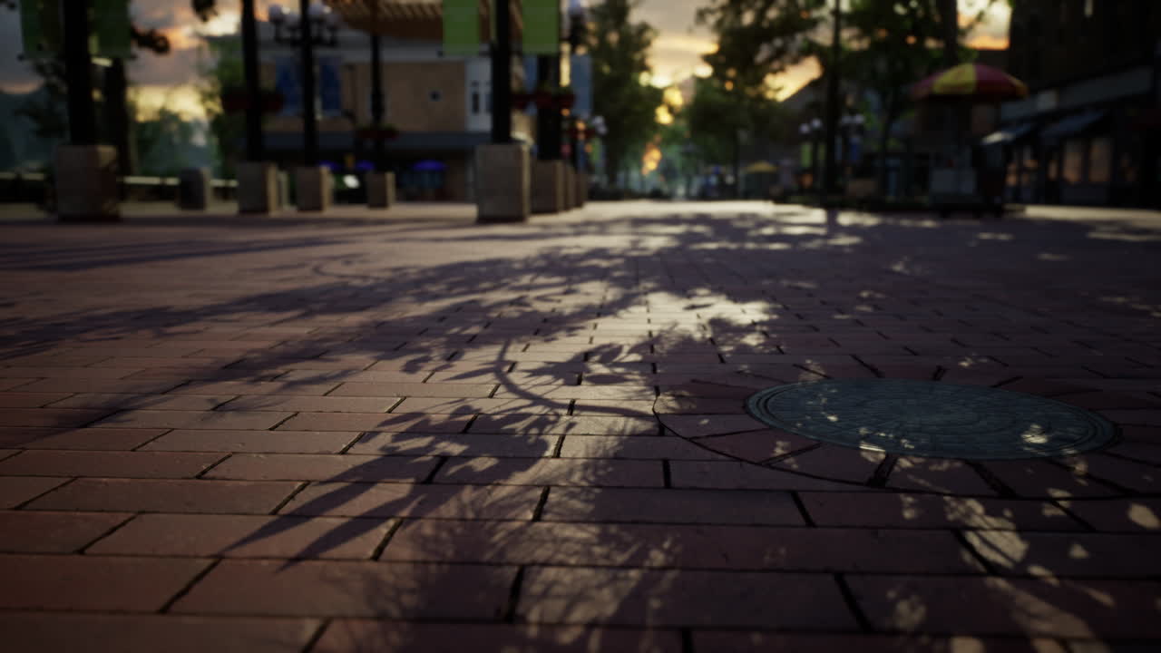 비어있는 거리가 있는 작은 마을