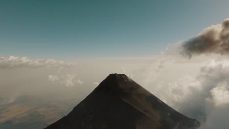 fuego volcano landscape view in guatemala