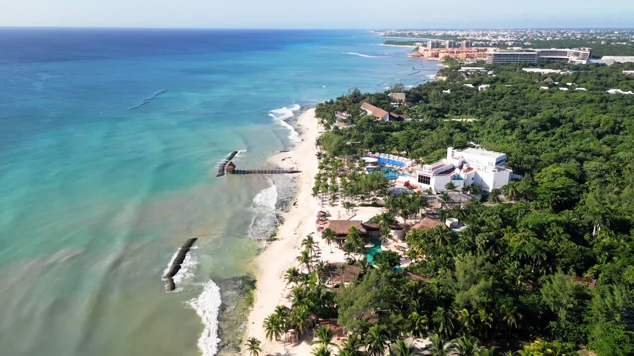 Popular Xcalacoco Beach, Tropical Paradise, Exotic Getaway, Aerial View