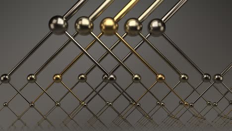 zoom infinito en abstractos árboles binarios metálicos reflectantes brillantes - animación de fondo de movimiento de bucle sin costuras de 4k