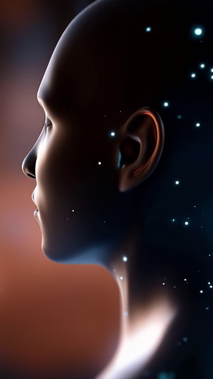 Essere Celeste che Emerge da Flussi di Luce - Una Rappresentazione Surrealista dell'Umanità Circondata da Energia Cosmica e Luce Abbagliante in un Contesto Futuristico.