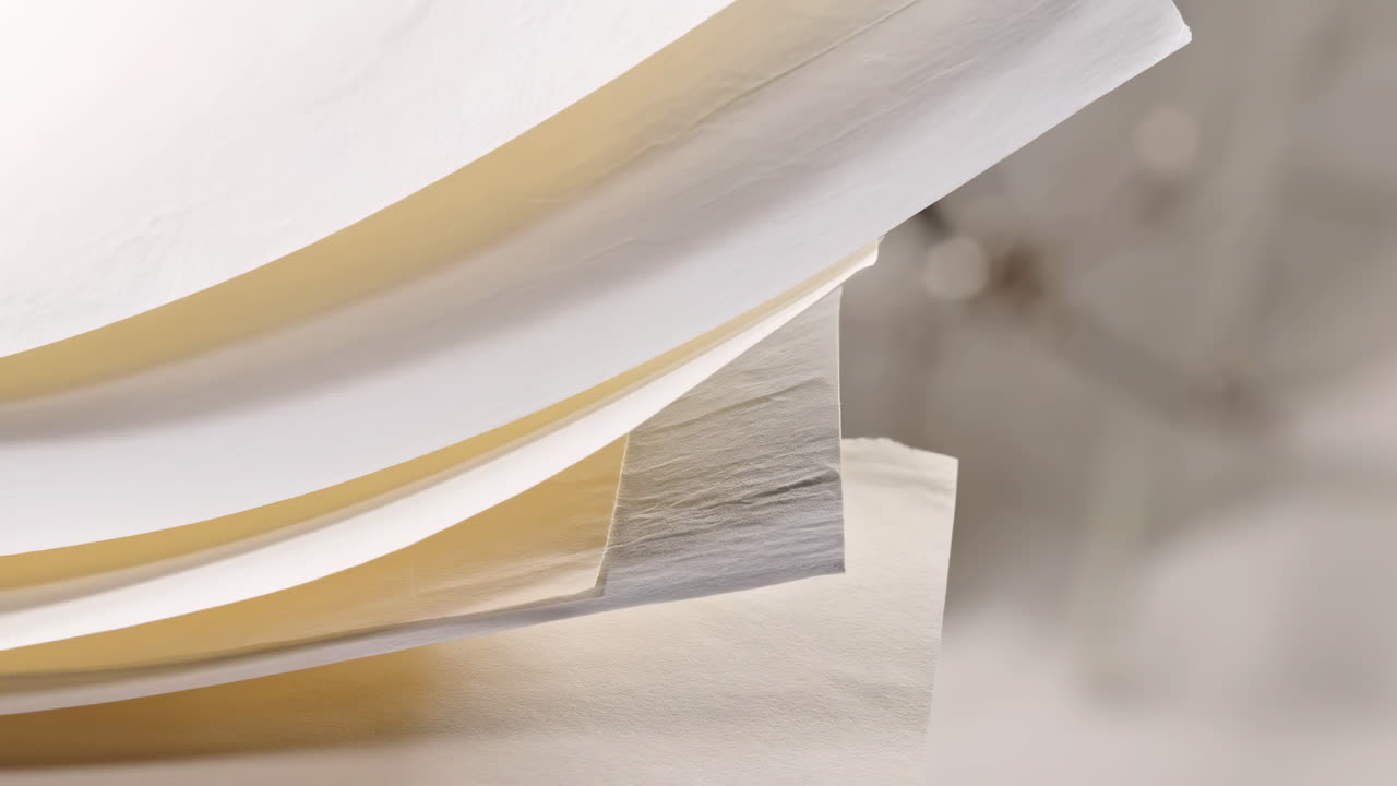 Close Up of Stacked Textured Paper Sheets