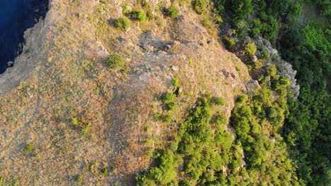 Overhead-View-Of-Promontory-Cliffs-At-Cape-Kaliakra,-Black-Sea-Coast-In-Bulgaria