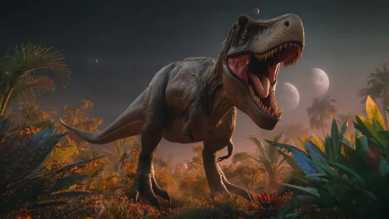 Tyrannosaurus Rex in a Prehistoric Landscape
