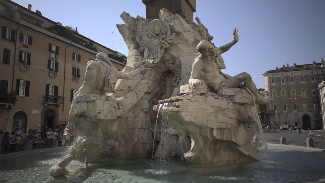 Rome, Italy. Piazza Navona with the famous Fountain of the Four Rivers