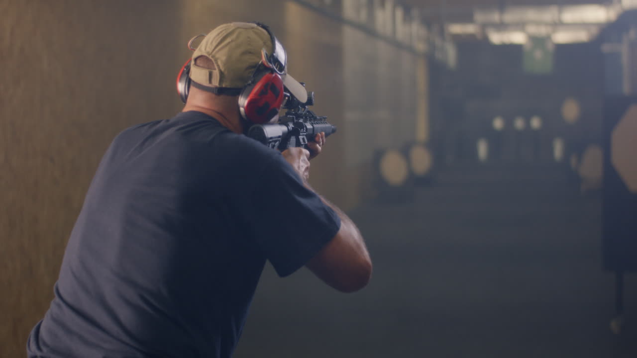 Man Shooting at a Shooting Range