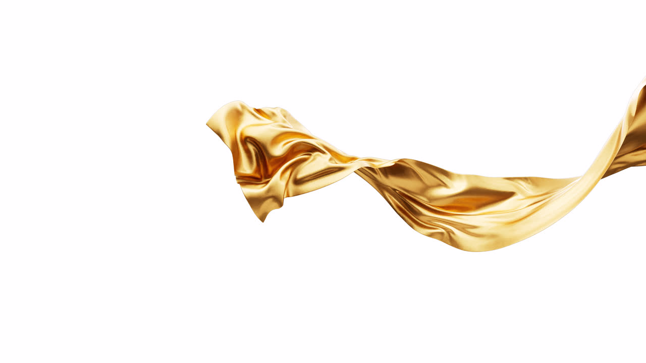 Flowing wave cloth curve line with alpha channel, 3d rendering.