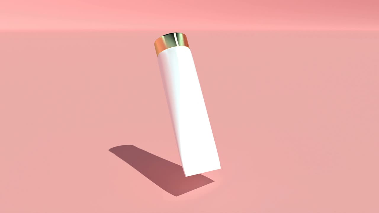 3d mockup with white a tube of cosmetics on pink background Skin care able to loop seamless 4k