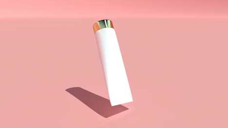 3d mockup with white a tube of cosmetics on pink background skin care able to loop seamless 4k