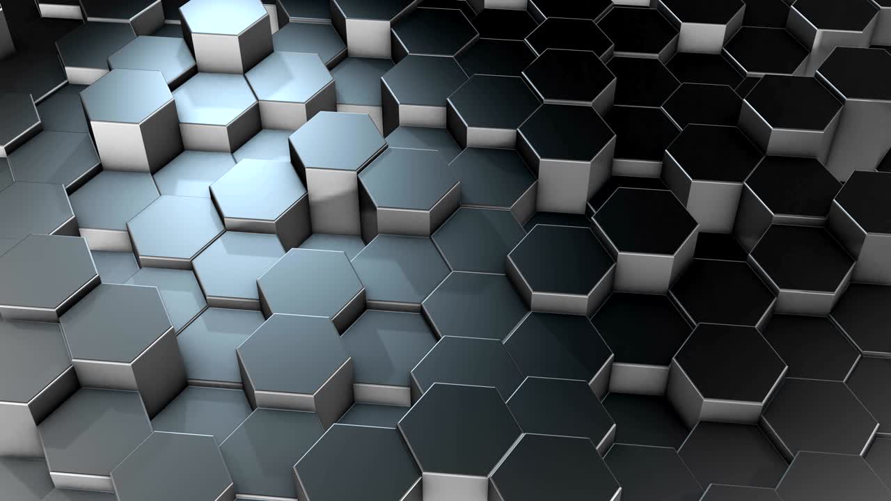 tecnología de movimiento abstracto cromo hexágonos fondo