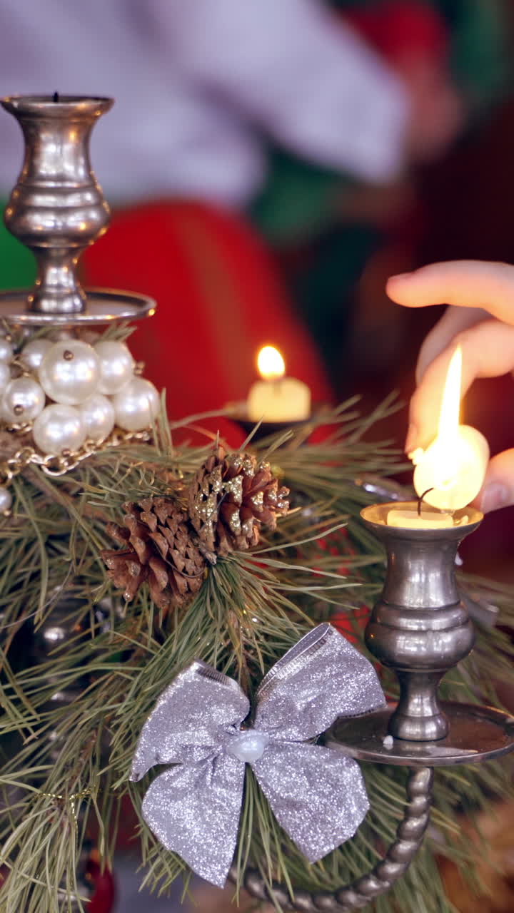 Christmas tree decor. Vertical video