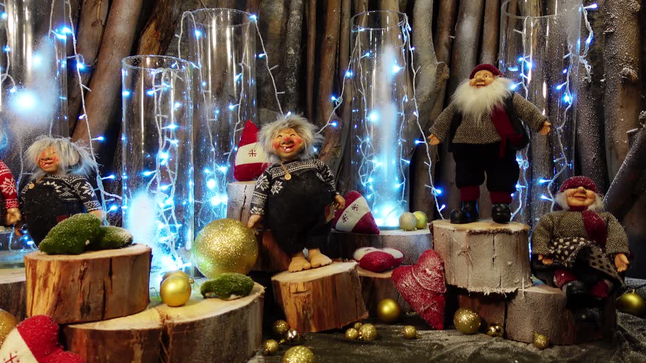 Christmas Background with Toys and Lights