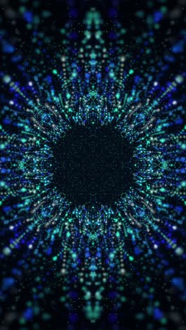 vj loop blue neon kaleidoscope. vertical looped video