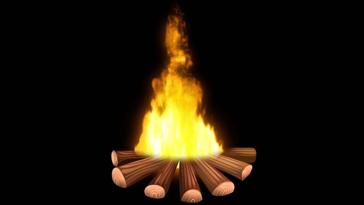 리적인 강도로 불타는 활기찬 불