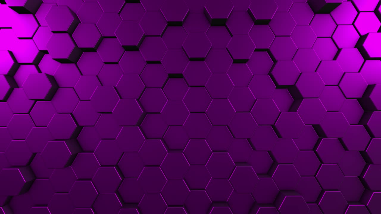4k hexágonos en la superficie morphing con una fuerte iluminación en animación 3d sin costuras, fondo de diseño de movimiento abstracto - formas abstractas (loopable) - patrones hexagonales moviéndose al azar - color rosa - calzada del gigante y calzada costera