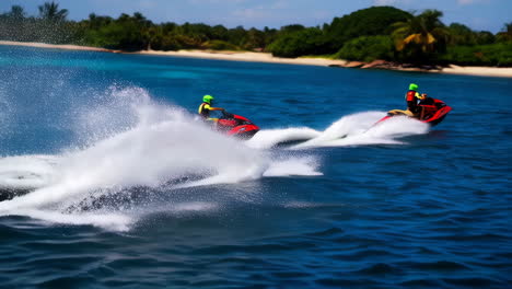 jet skiing in paradise