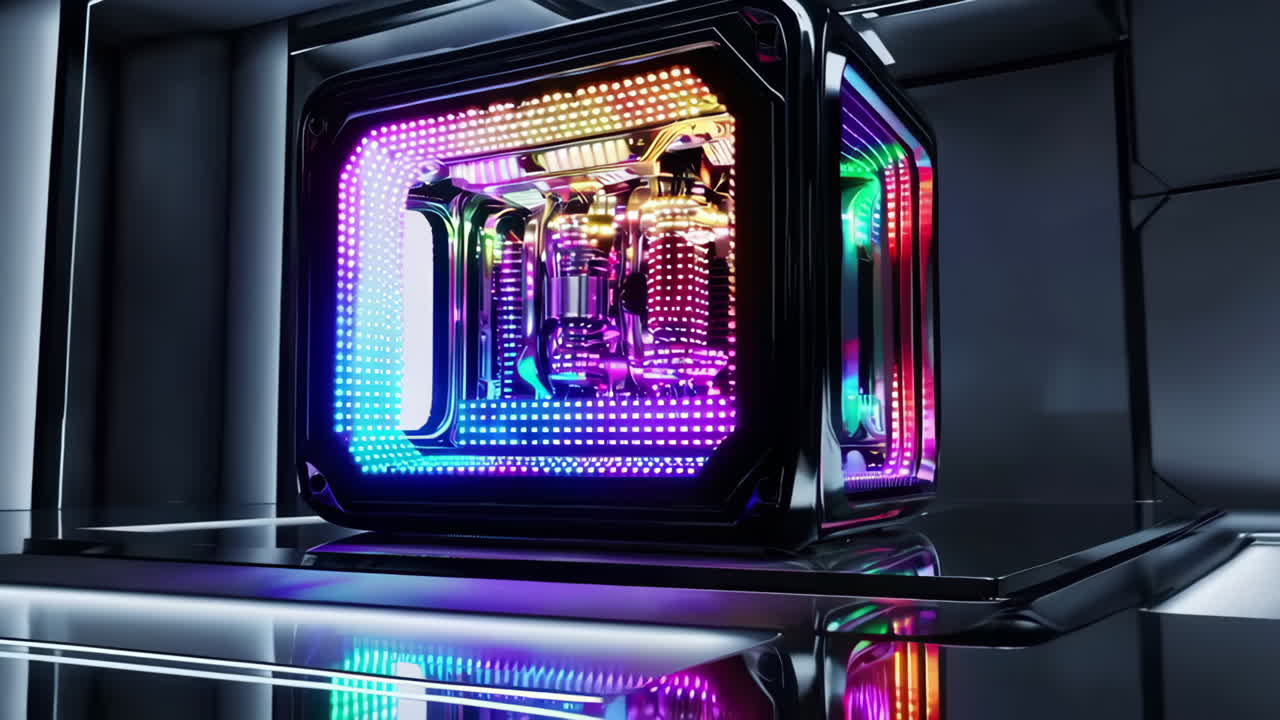 Futuristic Glowing Cube Technology