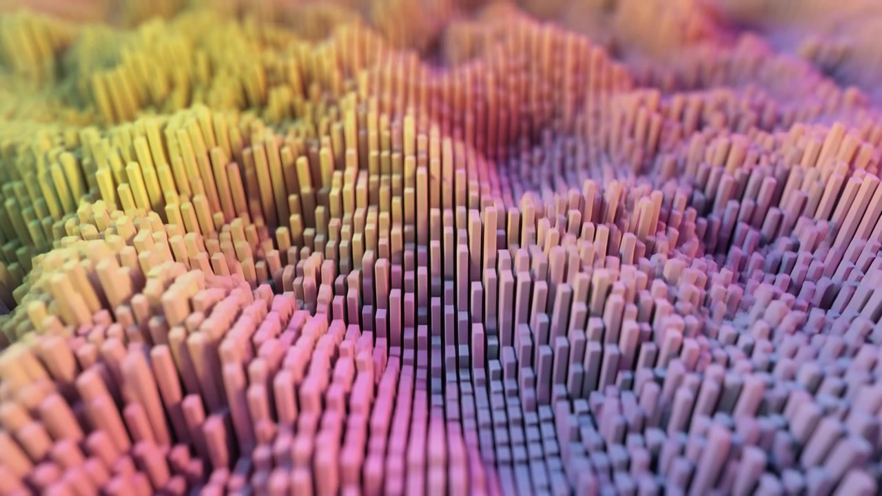 Abstract 3D Motion Background with Moving Colorful Pillars