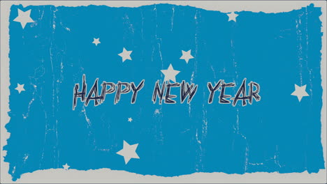 Feliz-Año-Nuevo-En-Textura-Hipster-Azul-Con-Estrellas