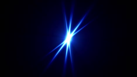 el centro del bucle sin costuras parpadeando luces azules estelares luces ópticas luces brillantes fondo de arte de animación. los rayos de la lámpara de iluminación giratoria con efecto de bucle dinámico imágenes de video de luz de llamarada para superposición de pantalla.
