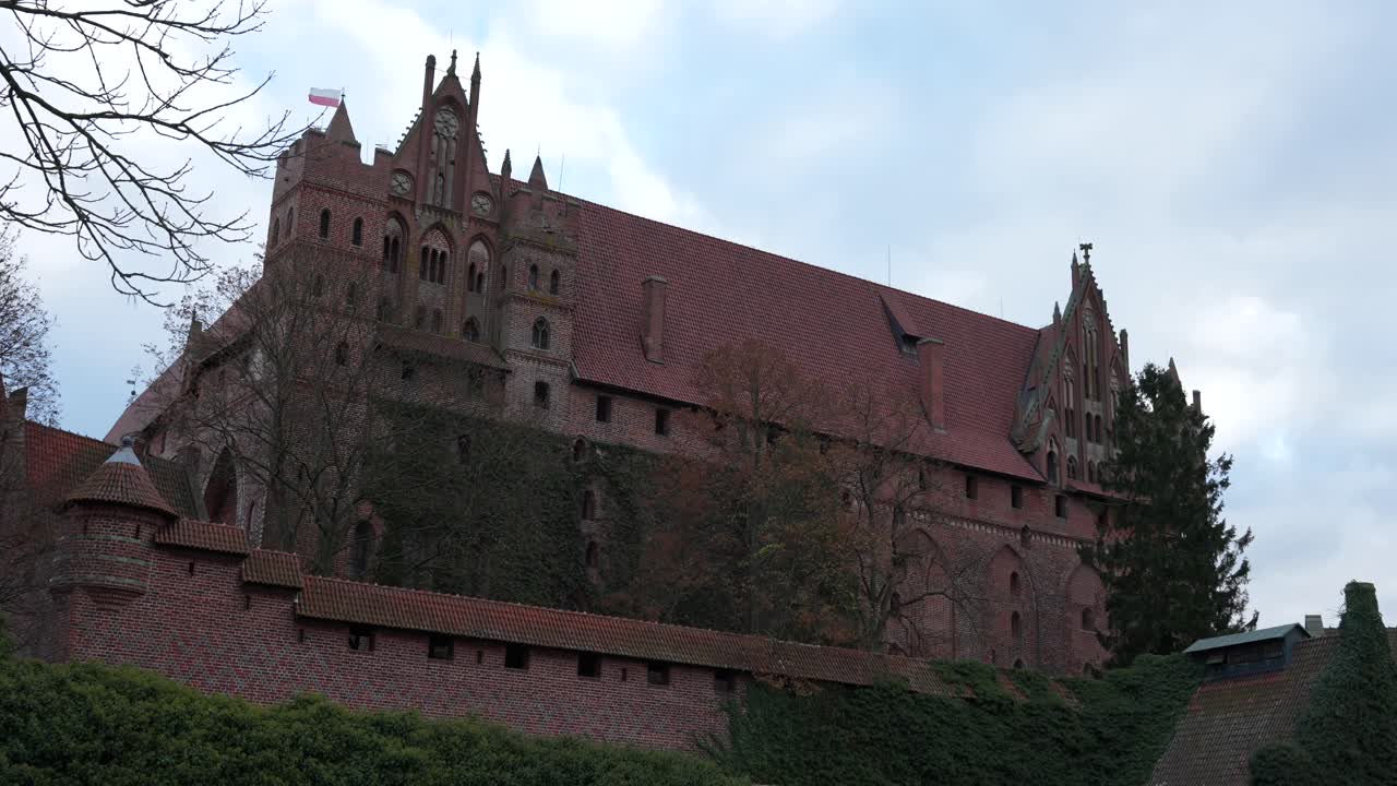 Brick gothic fortress in Malbork, largest castle in the world. UNESCO world heritage site