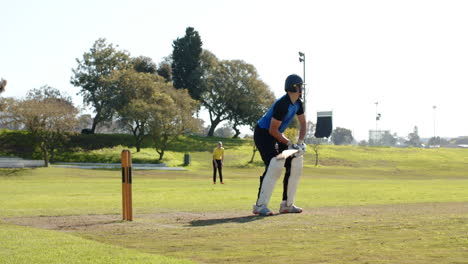 cricket player walking on field holding bat, enjoying sunny day outdoors