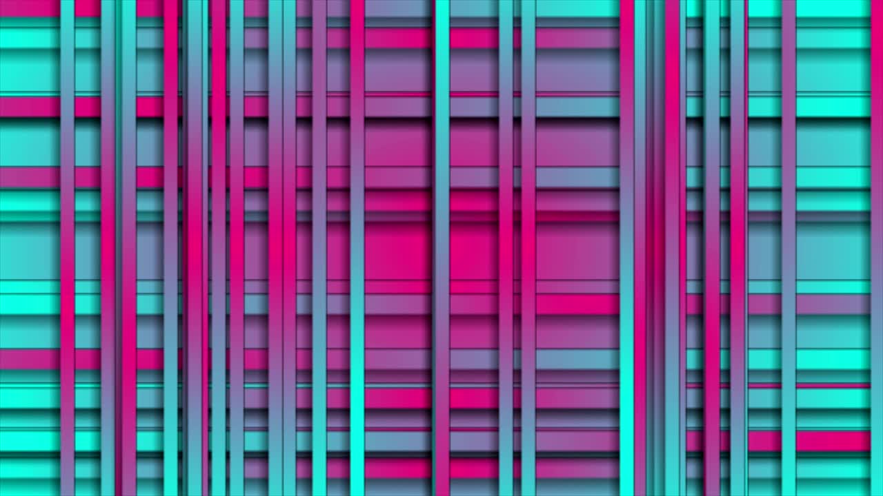 Pink and turquoise abstract stripes video animation