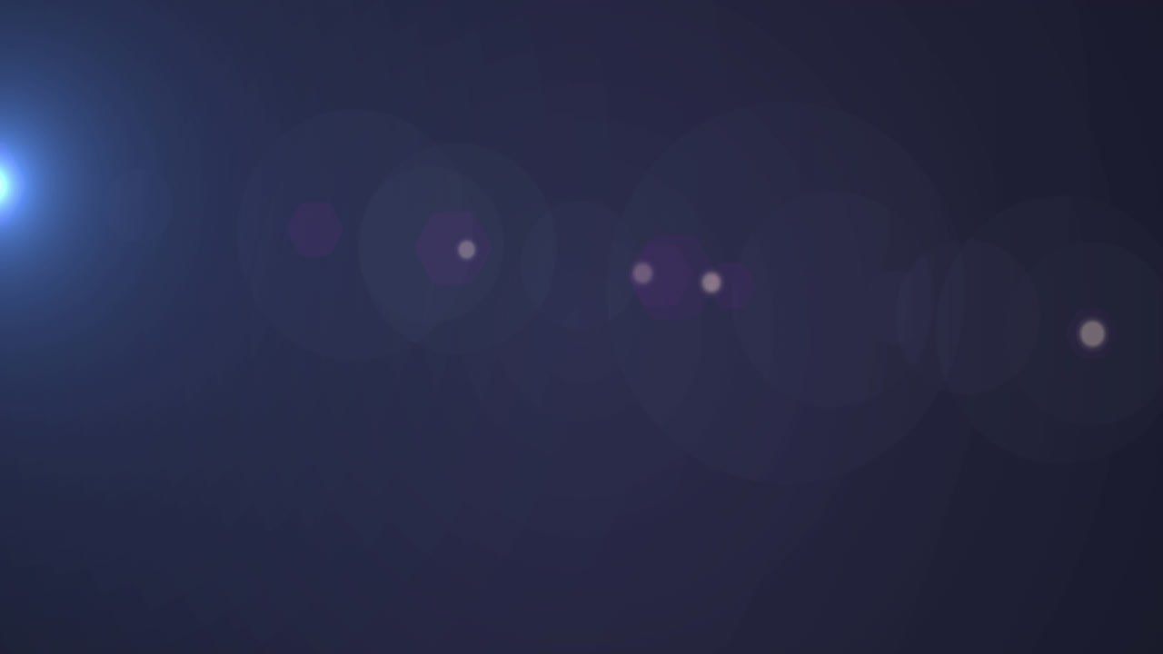 Animation of glowing blue light over spots of light on purple background