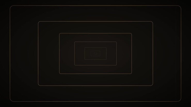 Abstract Tunnel of Concentric Rectangles with Vintage Film Grain