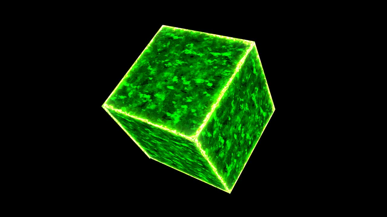 강력한 영원한 불꽃 녹색 에너지 큐브 불 미스터리 핵심 에너지 표면