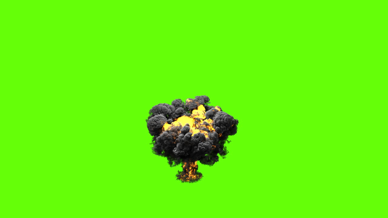 explosión vfx en pantalla verde