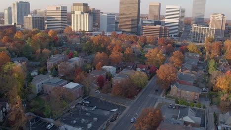 aerial view of downtown clayton in st