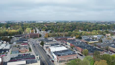 fall season in a small rural town in the midwest, us