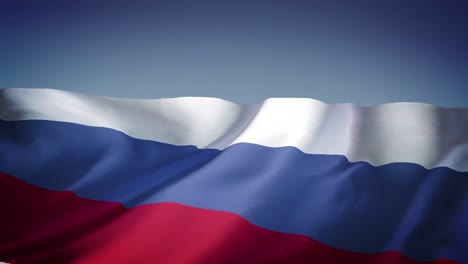 Animación-De-La-Bandera-Ondeante-De-Rusia-Con-Fondo-Azul.