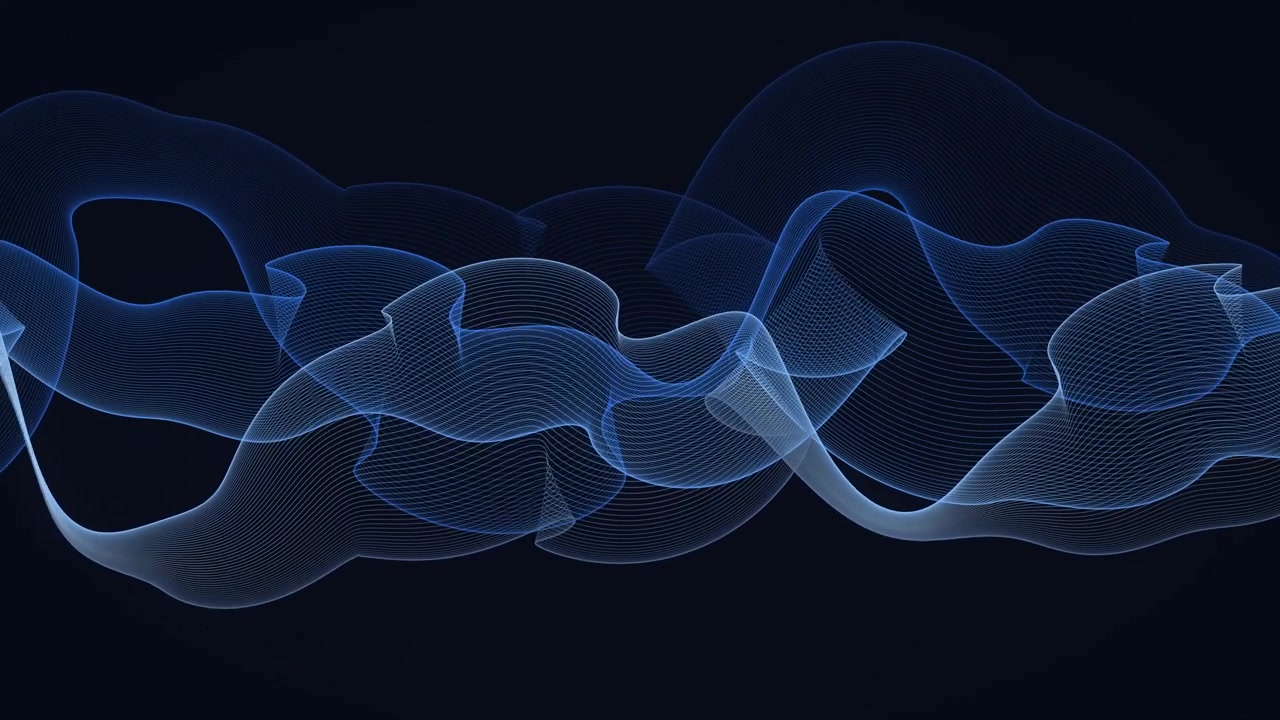 This captivating abstract illustration features flowing blue lines creating a mesmerizing, seamless pattern, ideal for modern digital animation projects.