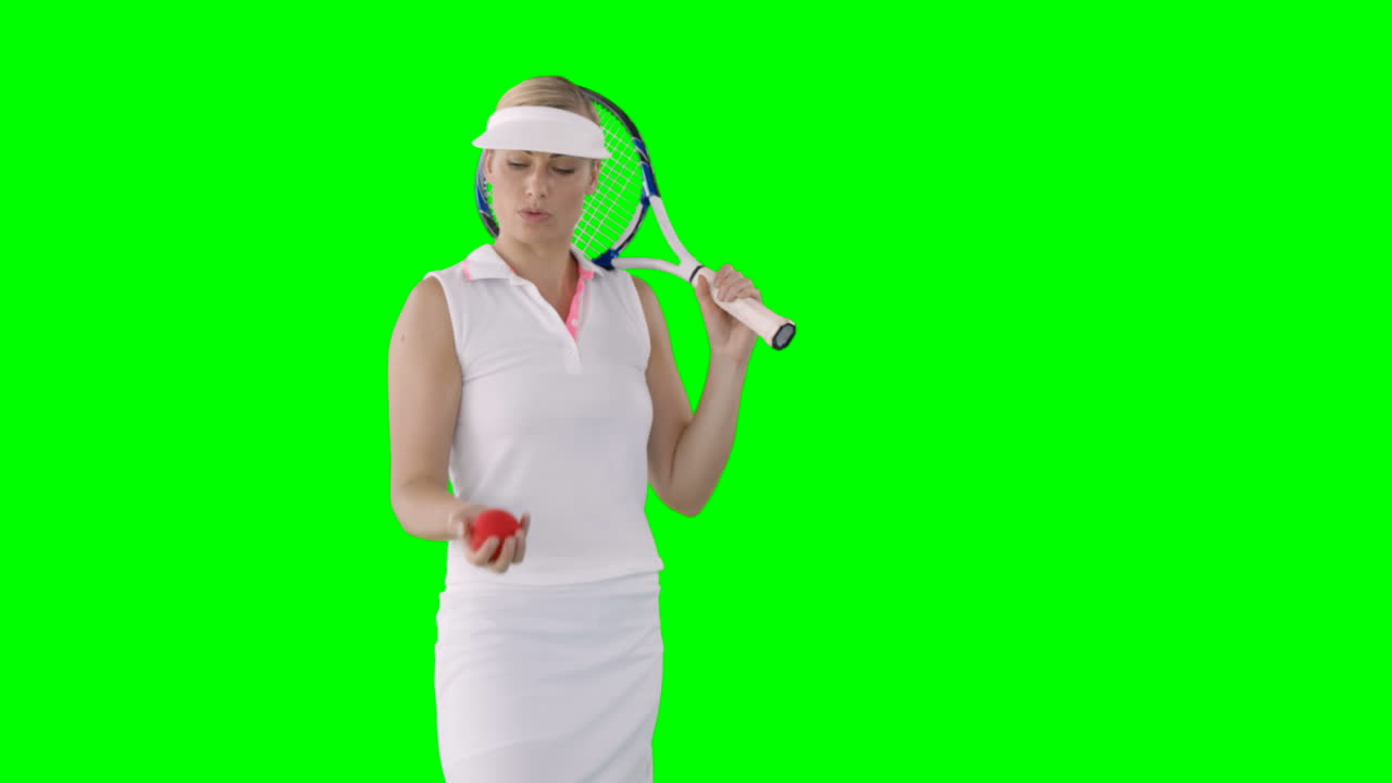 테니스를 하는 테니스 여자