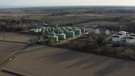 aerial view of oil storage with a storage capacity of approximately 220,000 cubic meters, storage and handling services for petroleum products