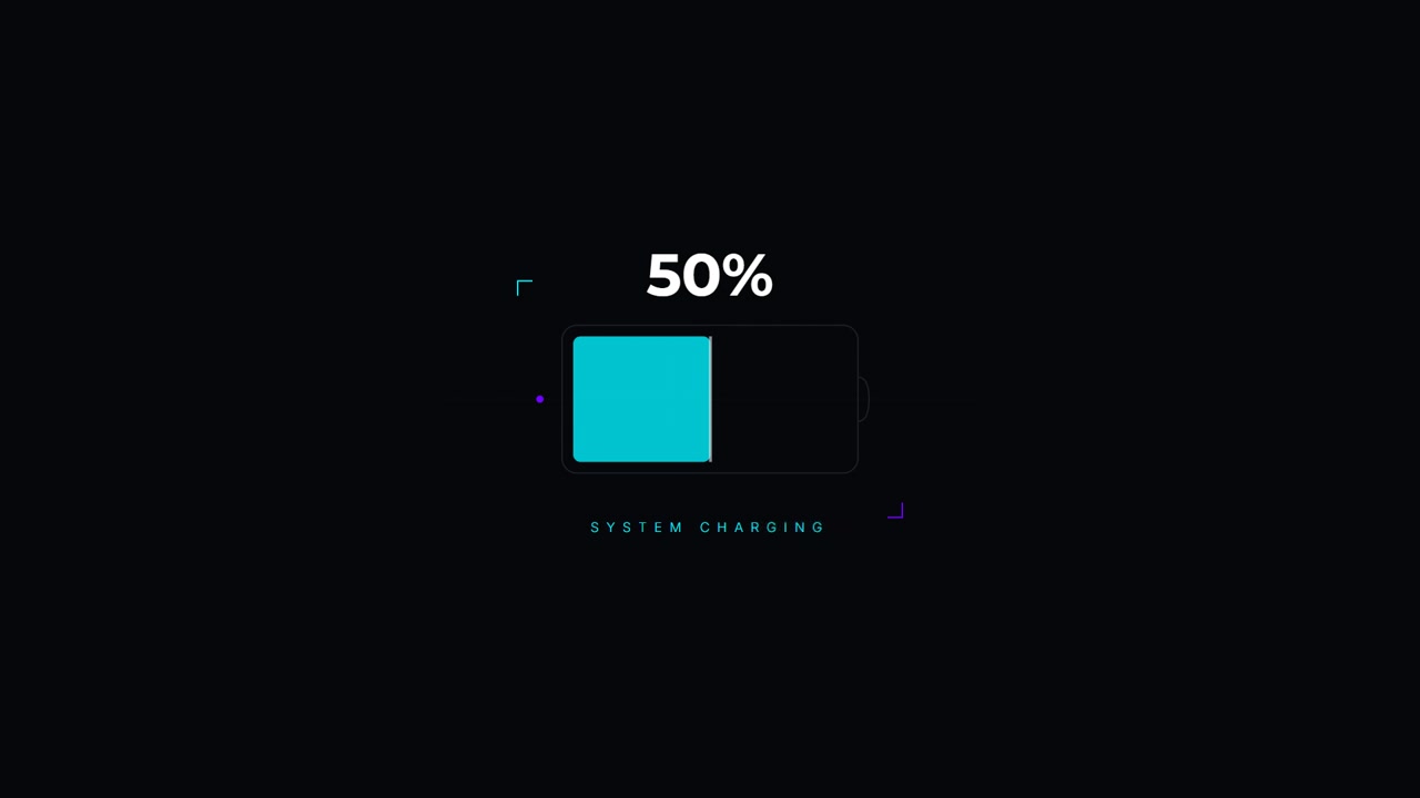 Digital animation af batteriopladningsstatuslinje