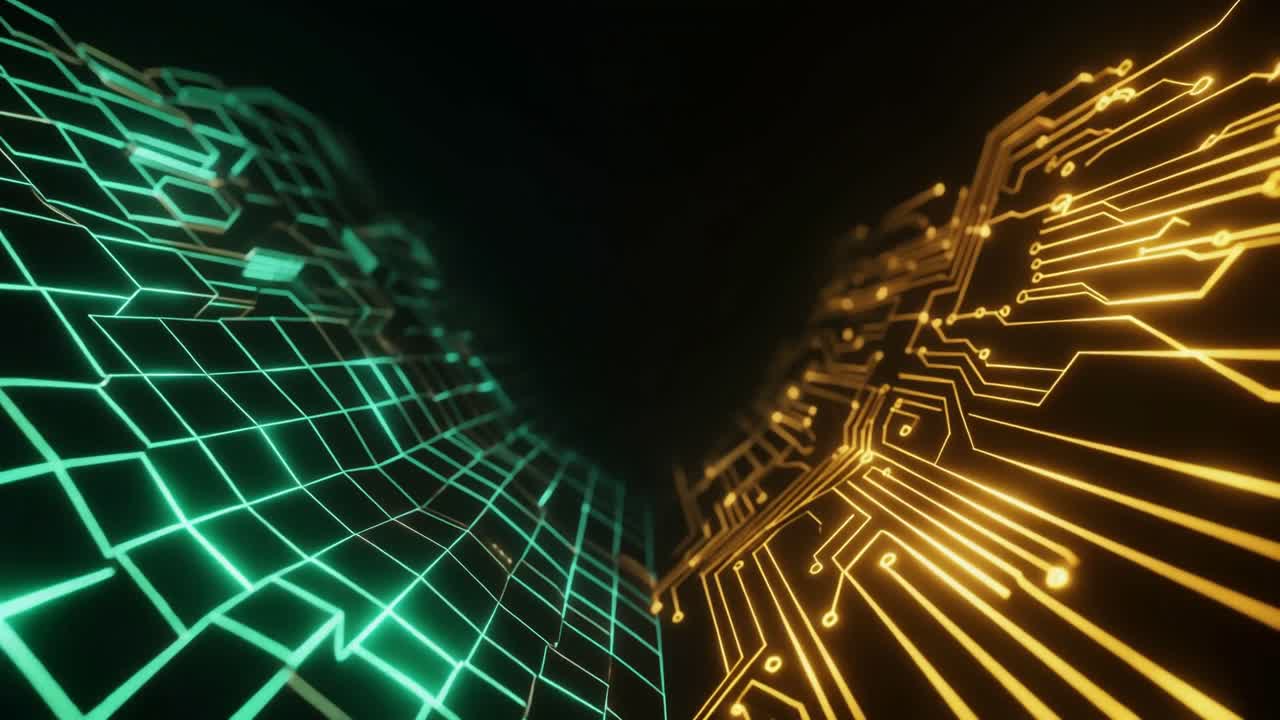Abstract Digital Grid and Circuit Board Technology Background