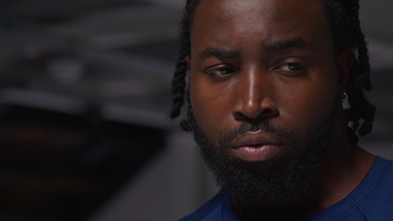 Close Up Of Male Athlete Training In Gym Warming Up And Preparing Psychologically For Sports Event 2