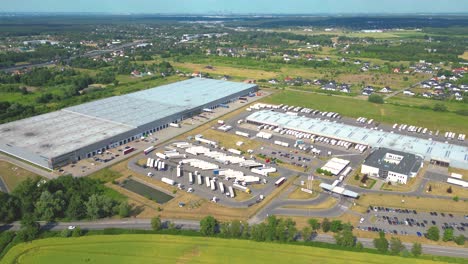 aerial view of goods warehouse