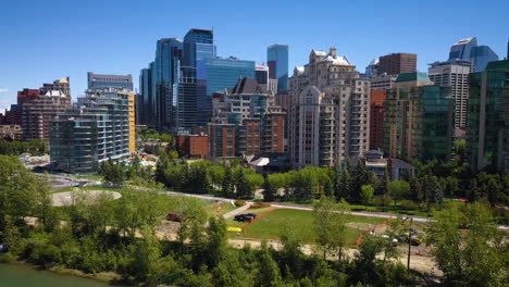 beautiful buildings and skyscrapers in downtown calgary