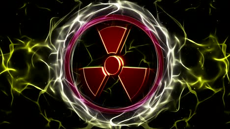 nuclear danger symbols, animation, with alpha channel, loop