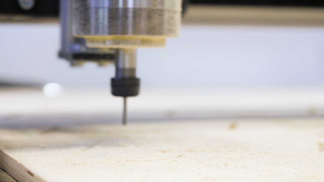 cnc 라우터는 나무에서 작동합니다.