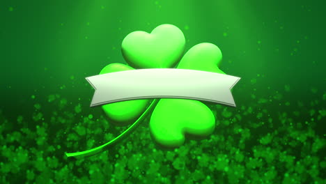 fly small glitters and big green shamrock with ribbon