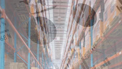 animation of financial data processing over warehouse